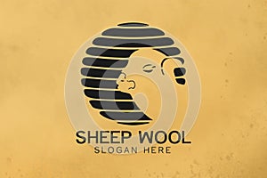 wool yarn and sheep logo Designs Inspiration Isolated on White Background