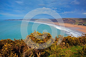 Woolacombe Devon bay sandy beach and coast