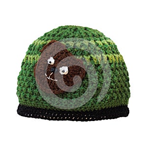 Woolen cap with teddy bear