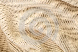 Woolen knitted fabric close-up