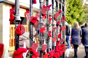 Woolen Poppy Memorials