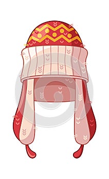 Woolen winter hat with earflaps