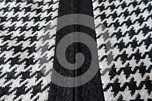 Woollen fabric with crow`s feet pattern