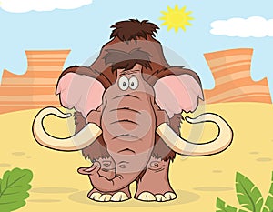 Woolly Mammoth Cartoon Character