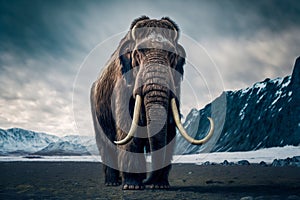 Woolly Mammoth, an enormous mammal, extinct animal, Generative AI