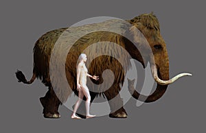 Woolly Mammoth And Human Size Comparison