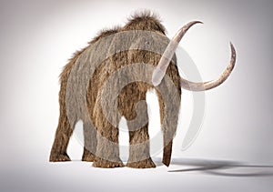 Woolly mammoth realistic 3d illustration. Front perspective view