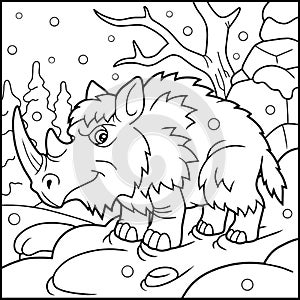 Woolly rhino coloring book