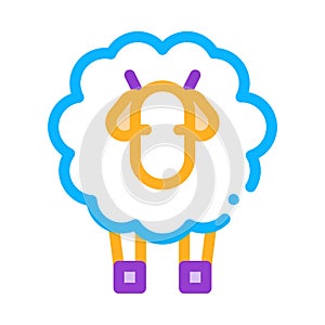 Woolly Sheep Lamb Animal Icon Outline Illustration