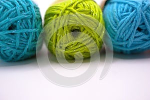 blue and green wools