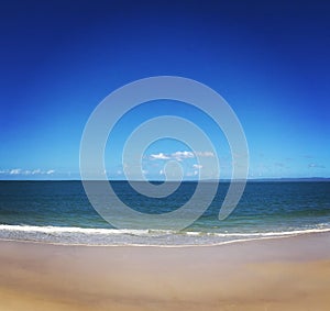 Woorim Beach, clear sky, clear water, clear sand.