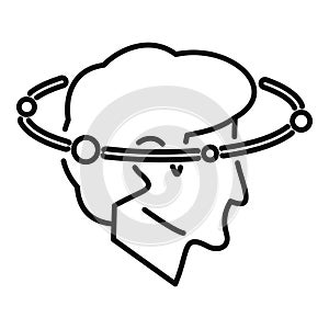 Woozy headache icon outline vector. Dizziness problem