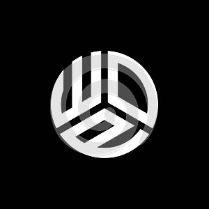 WOP letter logo design on black background. WOP creative initials letter logo concept. WOP letter design