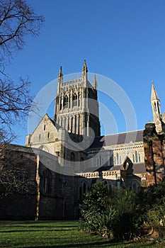 Worcester Cathedral tower and south transept