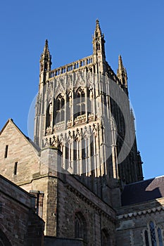 Worcester Cathedral tower and south transept gable photo