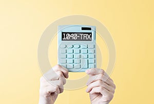 Word 1040 tax on calculator. Business