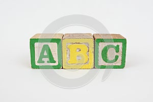 The Word ABC in Wooden Childrens Blocks