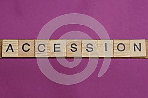 Word accession made from wooden letters