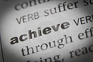 The Word Achieve Close Up