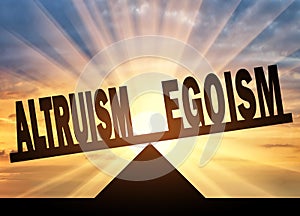 Word altruism is in priority over word egoism on scales