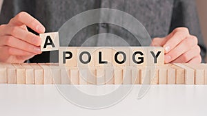 The word of APOLOGY on building blocks concept