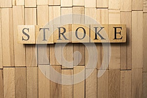 The word Apoplexy stroke was created from wooden cubes. Health and life. photo