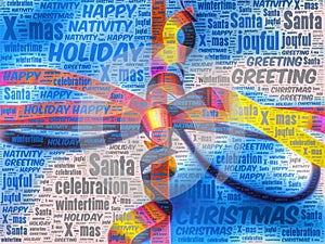 Word art representation of a Christmas gift pack