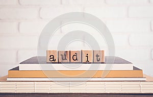 The word AUDIT and blank space background, vintage