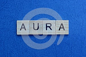 Word aura made from gray letters