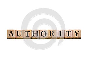 Word AUTHORITY isolated on white background