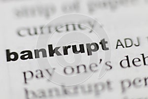 The Word Bankrupt Close Up