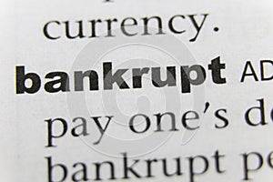 The Word Bankrupt Close Up