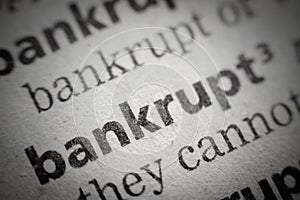 Word bankrupt in glossary, super macro