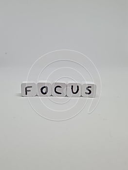 Word blocks spelling Focus