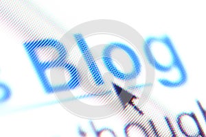 The word 'blog' as a hyperlink