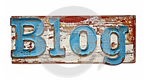 The word Blog created in Decoupage.