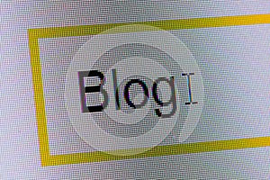 Word Blog in search bar on computer monitor