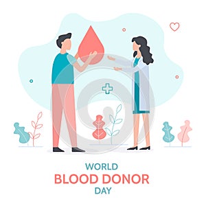 Word blood donor day banner