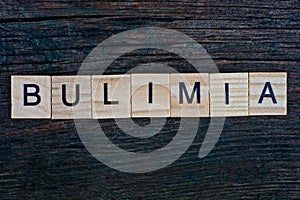 Word bulimia made from wooden gray letters