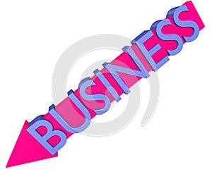 Word Business on pink arrow indicator photo
