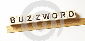 Word buzzword made with wood building blocks