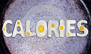 The word calories from fried egg