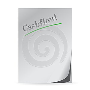 Word cashflow written on a white paper
