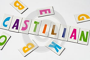 Word Castilian made of colorful letters