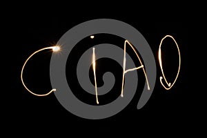 Word ciao light painting