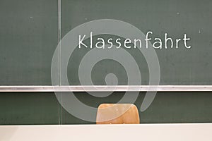 Word class trip at the blackboard