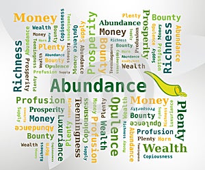 Word Cloud - Abundance with Horn of Abundance Icon