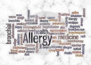 Word Cloud with ALLERGY concept create with text only