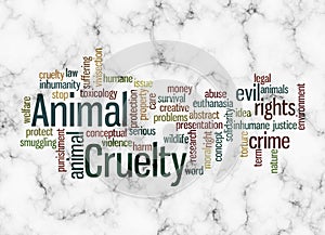 Word Cloud with ANIMAL CRUELTY concept create with text only