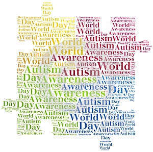 Word cloud autism awareness related